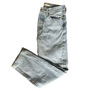 Levi’s Wedgie Straight Button Fly Distressed Cropped Jeans Size 24x26